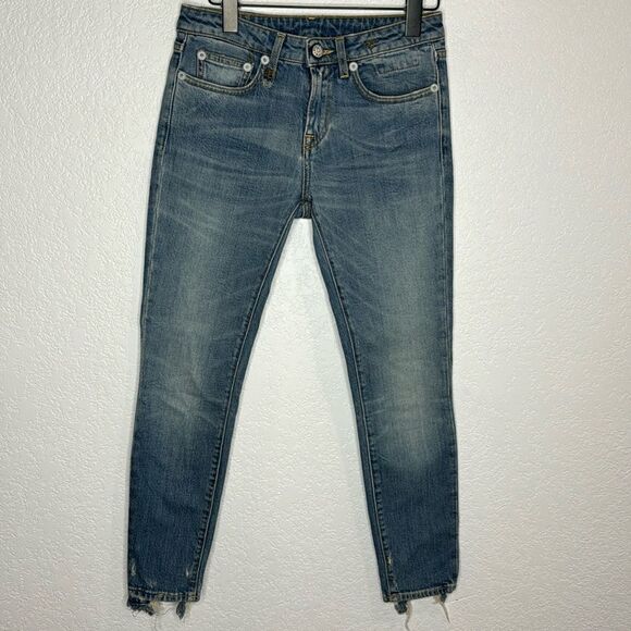 R13 Alison Skinny Cropped Jeans- Color Parker- Size 25 - Picture 2 of 16